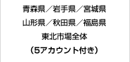 青森県／岩手県／宮城県／山形県／秋田県／福島県／東北市場全体（5アカウント付き）